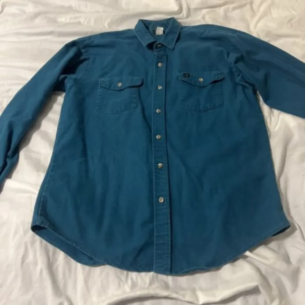 VTG Codet Blue Green Chamois Shirt USA Cotton Soft Flannel Shacket - Large Tall?